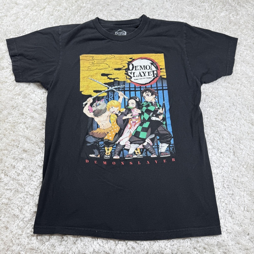 Demon Slayer Shirt Mens M Black Kimetsu no Yaiba Anime Tanjiro Street Gothic